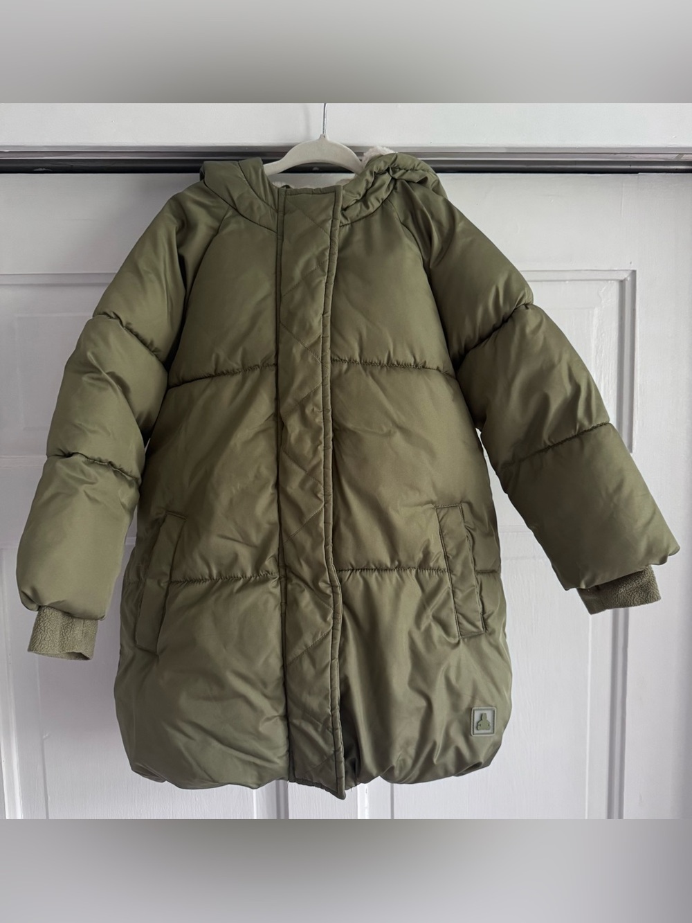 Gap Kids Primaloft Parka Jacket Olive Green Fleece Lined Water Resistant Size 4